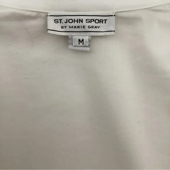 St John Sport by Marie Gray White Button Down Top - Picture 5 of 8